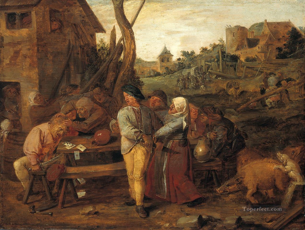 farmers fight party Baroque rural life Adriaen Brouwer Oil Paintings